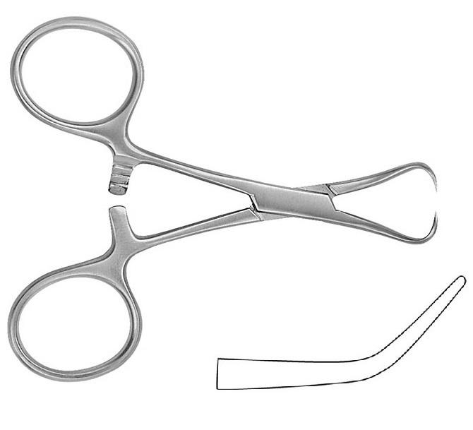 BACKHAUS Затискач для рушників; зігнутий; гострий; 15,0см. Tontarra Medizintechnik GmbH